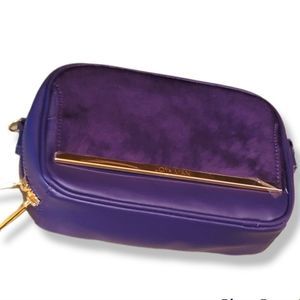 NWT Joy and Iman purple 100% leather calf hair clutch/shoulder bag